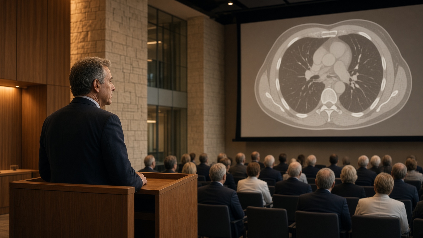 A physician presenting to clinicians
